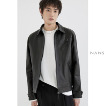 (NANS) first layer goatskin gilding leather sleeve short JACKET SHEEPSKIN JACKET