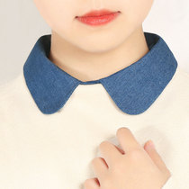 Denim fake collar female Joker shirt shirt collar autumn winter sweater collar solid color blue cute decorative collar