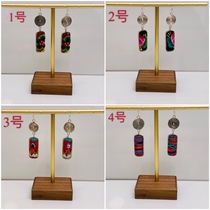 National windy old embroidered slim silver long stream Supure handmade earrings earrings earrings with new embroidered Chinese wind earrings 11
