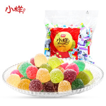  Good sample color head Juice sour Q fudge bagged net red gel candy High facial value Net red snack candy