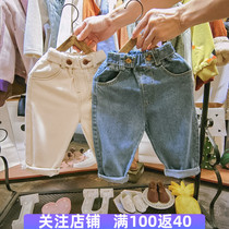 Childrens clothing 2019 spring and autumn new female baby fashion casual trousers children Joker children Korean girls jeans