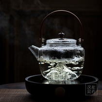 High temperature resistant household thickened glass boiling teapot large capacity electric pottery stove steam steaming teapot beam teapot burning teapot