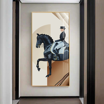 Nordic style light luxury porch decorative painting Ma Hyundai British wind aisle corridor end vertical version new home decoration hanging painting