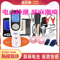 SM electric shock host set breast clip penile ring anal plug tuning dog slave punishment pulse strong current alternative sex products