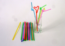 10 packs free of mail] Whole box 26CM art straw curved straw milk tea juice straw fine straw