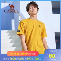 Camel mens clothing 2021 summer national tide brand round neck loose fashion cotton base shirt top short sleeve t-shirt