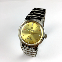 Original stock Donglang brand all-steel yellow-faced manual mechanical watch medium-sized watch 33mm diameter