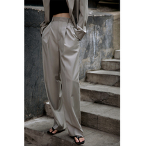 Rui time temperament sea salt anti-wrinkle legs long mopping high waist straight trousers trousers loose casual pants female spring and autumn p z