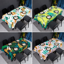 European-style American-style cotton linen waterproof and anti-scald tablecloth rectangular tablecloth thickened table cloth coffee table cloth round table cover cloth