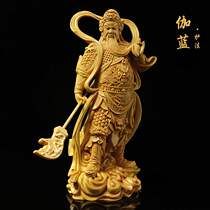 Boxwood carving crafts ornaments home decorations porch ornaments Door God Galan Weituo Buddha statue dedicated