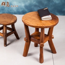 Promotional solid wood small round table teak furniture log coffee table living room sofa side casual coffee table simple and simple