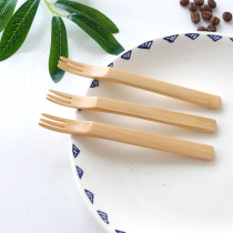 Japanese small wooden fork Baby fruit fork Noodle fork Solid wood fork Childrens fork Wooden tableware creative environmental protection and anti-scalding