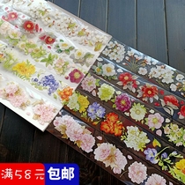 Tai San Society Basic IAS Peony drug transparent waterproof pet hands tent adhesive tapes Cherry Blossom Small Pale Blue Hand Ledger Collage