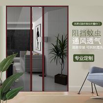 2021 new push-pull anti-mosquito sand door dense mesh door curtain the whole magnetic stripe summer household anti-fly folding