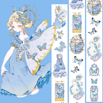 Lappada popularity and paper adhesive tape whole roll non-split meritocratic dream girls heart PET sticker butterfly museum