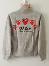 Japan Nippon Kawakubu Ling Jiu Ling CDG PLAY Backs Five Red Hearts Zipper Immediately neckline for lovers of the Beijing spot