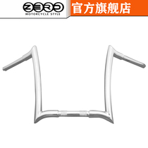 Harley motorcycle soft tail fat boy direction to modify the successor of the Road King 14-inch medium-high sheep horn reducer handlebar