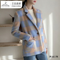 South Korea direct mail Nain2020 winter New Vintage color check tweed blazer jacket jacket