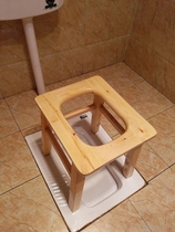 Thickened new folding solid wood reinforced wooden armrest toilet chair for pregnant women plus l high elderly toilet toilet for the elderly