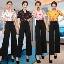 Spring and summer beautician work clothes womens new suit health preservation hall Ear Pedicures pedicure Foot Bath Technician Clothes Chinese High-end