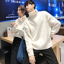 Couple dress autumn and winter 2021 Joker ins Super fire thick turtleneck sweater men Christmas loose Korean version of the same color