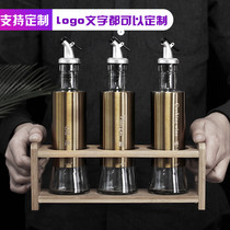 Japanese rose gold stainless steel oil pot three-piece glass leak-proof oil bottle household soy sauce bottle seasoning bottle vinegar pot