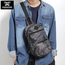 Casual shoulder bag Mens and womens multi-functional canvas chest bag Camouflage outdoor storage messenger bag lightweight and large capacity