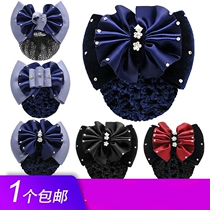 Professional floral headdress Korean jewelry hairclip bank nurse flight attendant waiter plate bow net pocket hair net