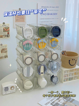 Stackable water cup storage rack transparent cup rack desktop cup dustproof cup rack household insulation cup rack