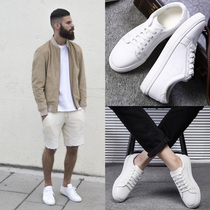 Leather fashion shoes couples small white shoes large yards shoes and casual shoes mens shoes spring breathable white slap shoes