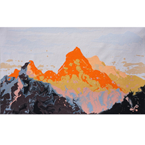 Tong Derecorded Gold Mountain Living room bedroom Decorative Painting Collection Pure Hand Painting