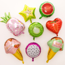 Childrens birthday decoration scene decorate babys first birthday happy party fruit donuts ice cream aluminum balloon