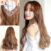 Wig woman long curly hair long straight hair One piece 2022 Fashion new U-emulated person retweeted a hair patch