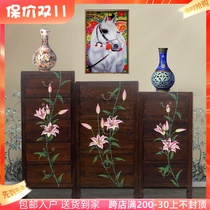 American solid wood chest of drawers painted retro light luxury drawer bedroom locker simple new Chinese camphor wood furniture
