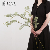 Mimosa simulation flower high-grade 2021 new living room fake flower arrangement with Nordic hipster green branches