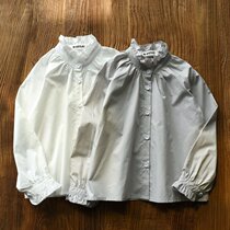 (Broken Yard clear cabin) Girl shirt Han version Ocean Gas Trendy Blouse Children Spring Dress Shirt Long Sleeve Pure Cotton Jacket