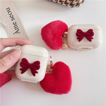 Plush butterfly knot applicable AirPods1 2 generation headphone sleeve Pro Apple wireless Bluetooth protective shell anti-fall new