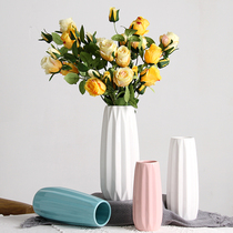 Simple Modern Ceramic Vase ornaments Jingdezhen living room Nordic creative home decoration small hydroponic flower arrangement