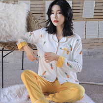 Moon clothing summer thin cotton maternal postpartum Breastfeeding Feeding milk clothes sweat pregnant women pajamas home clothing set women