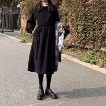 Light ripening style dress fairy 2021 autumn and winter Korean dress style retro Hepburn style corduroy black skirt