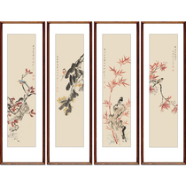 Immediate shooting Sun Chengfeng Flower and Bird Four Screens hand-painted Chinese painting flower and bird painting authentic calligraphy and painting decoration collection