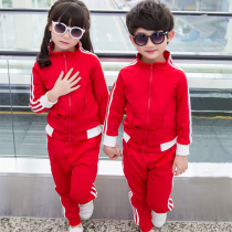 Primary school uniforms suit English Breeze Kindergarten Garden Clothing Spring Autumn Clothing Three Sets Red Games Class Suit Fall