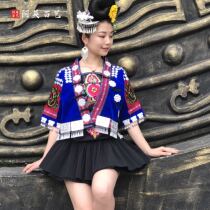 Ethnic costumes female Miao embroidery costumes art photos scenic spots tourists shooting costumes stage costumes