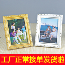 Custom photo frame photo hanging wall custom frame 5 inch 6 inch 7 inch 8 inch custom solid wood 12 inch table European gold