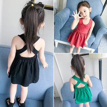 Childrens Clothing Girl Harness Vest Skirt Summer Back Skirt 2022 New One-piece Dress Baby Princess Dress Slim 4254