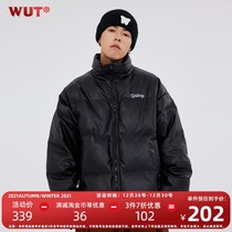 (WUT official store) winter series original design embroidery logo thick puleather cotton jacket warm coat