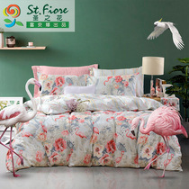 Fuana home textile Saint flower four-piece cotton cotton bedding Net red bed linen quilt cover bedding kit