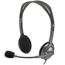 Logitech (Logitech)H111 stereo with microphone computer laptop office headset Black