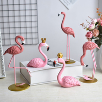 Flamingo ornaments room decorations ins creative home living room window desktop resin Nordic small furnishings