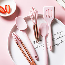 Wanton moon powder jade baking auxiliary food Silicone shovel scraper spatula shovel Small spatula kitchenware set high temperature resistance